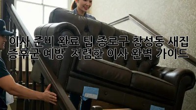 이사 준비 완료 팁: 종로구 창성동 새집 증후군 예방 & 저렴한 이사 완벽 가이드! ✨